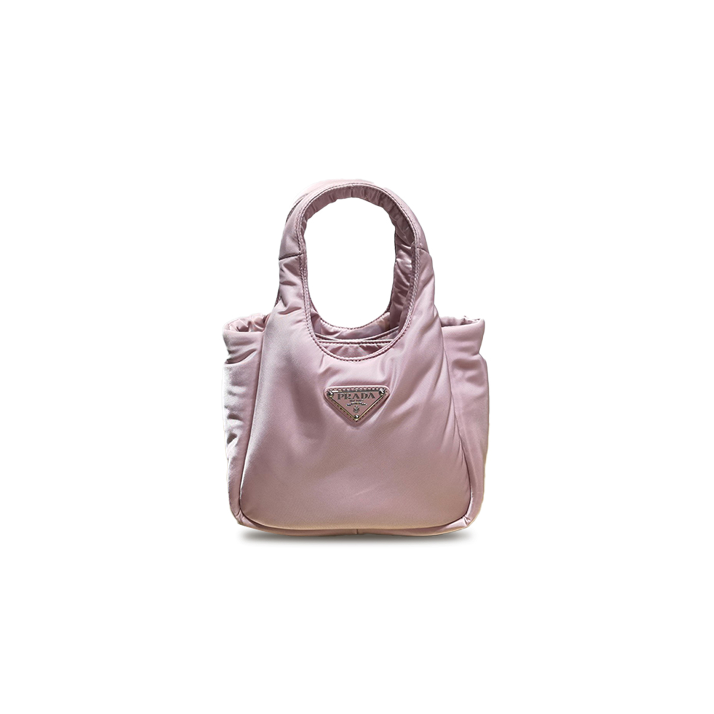Pra*a pink re-nylon mini padded soft tote 1ba359 (18*16*10cm)